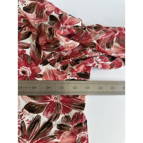 Allison Daley II Womens Tunic Top 2X Red Floral 3/4 Sleeve Stretch Bright Fairy - Picture 8 of 13